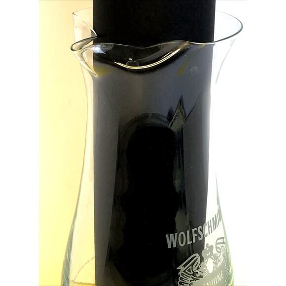 Vodka Carafe Wolfschmidt Vodka Pitcher Barware Carafe 9" T x 3.25" Base Vintage - Picture 3 of 8